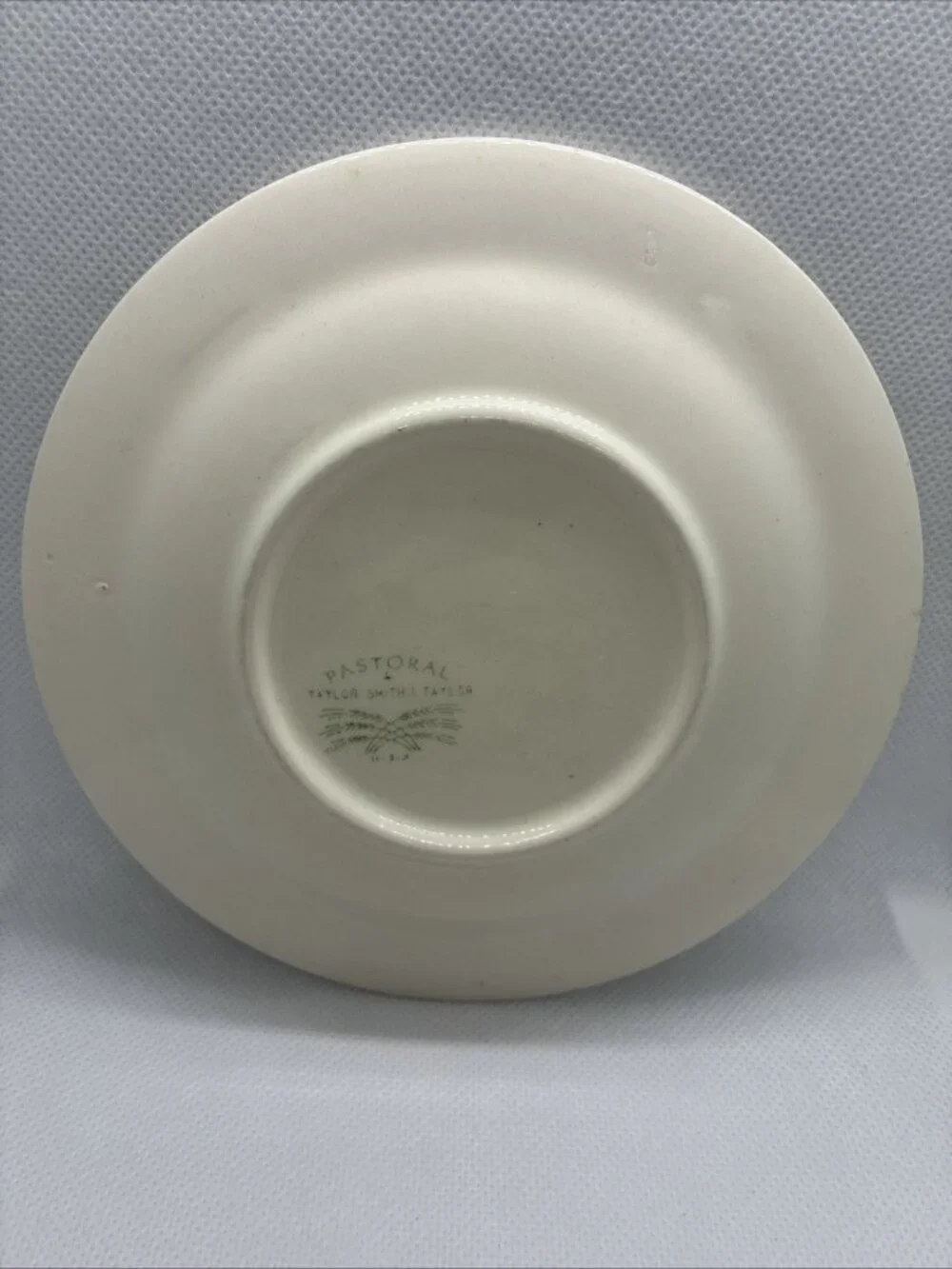 Vintage Taylor Smith Taylor Pastoral Green Transferware Trinket Dish Bread Plate